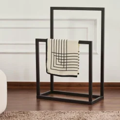 SFAX Meubles De Chambre·Valets De Chambre|Porte-serviettes sur pied - 2 barres dorées, style design