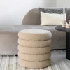 BRUGES Rangements Déco·Malles|Meubles De Salon·Poufs|Pouf avec rangement, tissu bouclette beige