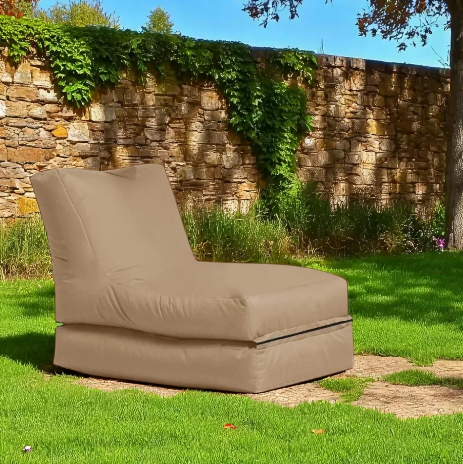 ARTA Coussins / Poufs De Jardin|Pouf bain de soleil extérieur taupe