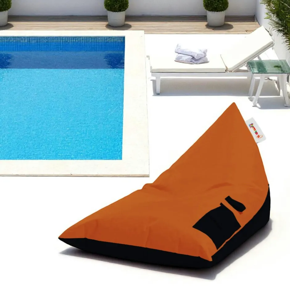 ARTA Coussins / Poufs De Jardin|Pouf berlingot extérieur orange et noir