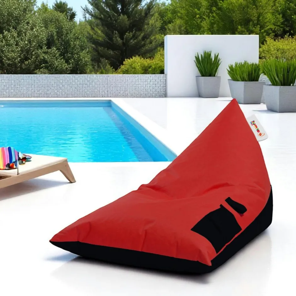 ARTA Coussins / Poufs De Jardin|Pouf berlingot extérieur rouge et noir