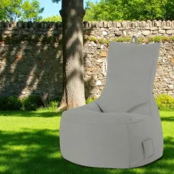 ARTA Coussins / Poufs De Jardin|Pouf poire extérieur gris avec poches latérales
