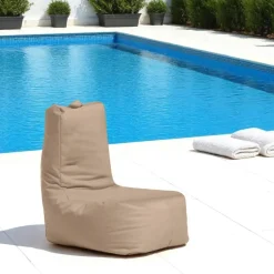 ARTA Coussins / Poufs De Jardin|Pouf poire extérieur taupe avec poches latérales