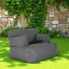 ARTA Coussins / Poufs De Jardin|Pouf XXL extérieur avec accoudoirs - gris