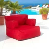 ARTA Coussins / Poufs De Jardin|Pouf XXL extérieur avec accoudoirs - rouge