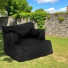 ARTA Coussins / Poufs De Jardin|Pouf XXL extérieur avec accoudoirs - noir