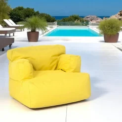 ARTA Coussins / Poufs De Jardin|Pouf XXL extérieur avec accoudoirs - noir