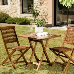 MACAO Salons De Jardin·Ensemble Repas|Salle à manger de jardin table pliante et chaises teck massif