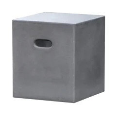 HERCULE Salons De Jardin·Ensemble Repas|Salon de jardin Aspect Béton et piètement en Acacia Table 200x100 + 2 bancs