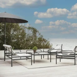 Oslo Salons De Jardin·Salons Détente|Meubles En Aluminium Brafab|Salon de jardin en aluminium gris ardoise (4 pièces)