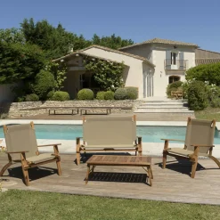 BAHIA Salons De Jardin·Salons Détente|Salon de jardin pliant 4 places bois d'acacia