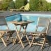 SUMMER Salons De Jardin·Ensemble Repas|Salon de Jardin Teck Table carrée 60x60 + 2 chaises pliantes ref. 30020849