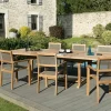 SUMMER Salons De Jardin·Ensemble Repas|Salon de Jardin Teck Table extensible 200/300 + 6 fauteuils empilables ref. 30020854