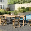 Salons De Jardin·Ensemble Repas|Salon de Jardin Teck Table 220x100 + 6 chaises pliantes BERGEN