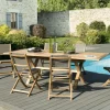 SUMMER Salons De Jardin·Ensemble Repas|Salon de Jardin Teck Table extensible 180/240 + 6 chaises pliantes ref. 30020856