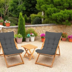 SORA Salons De Jardin·Salons Détente|Transats / Bains De Soleil|Salon jardin détente 2 places beige - bois et toile