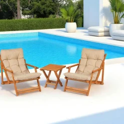 SORA Salons De Jardin·Salons Détente|Transats / Bains De Soleil|Salon jardin détente taupe - 2 assises confort