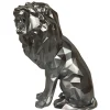 Objets Décoration·Figurines / Statues|Sculpture moderne de lion rugissant couleur argent