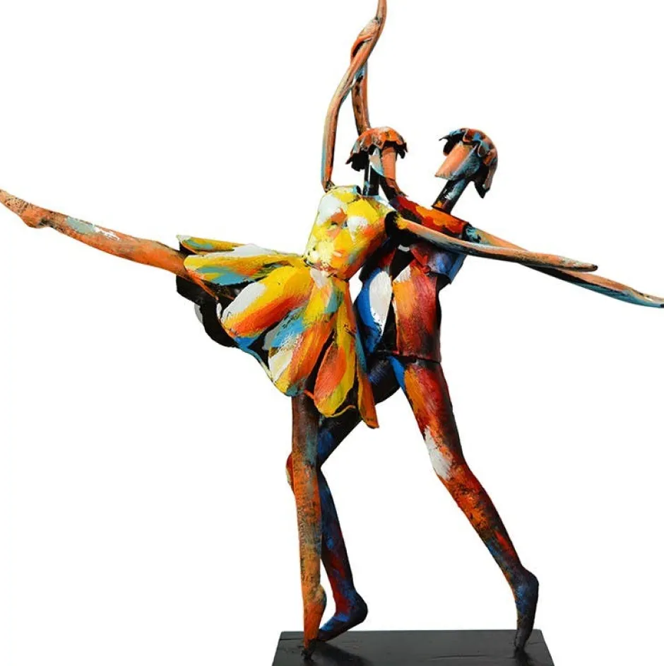 Objets Décoration·Figurines / Statues|Sculpture moderne en métal peint danseurs