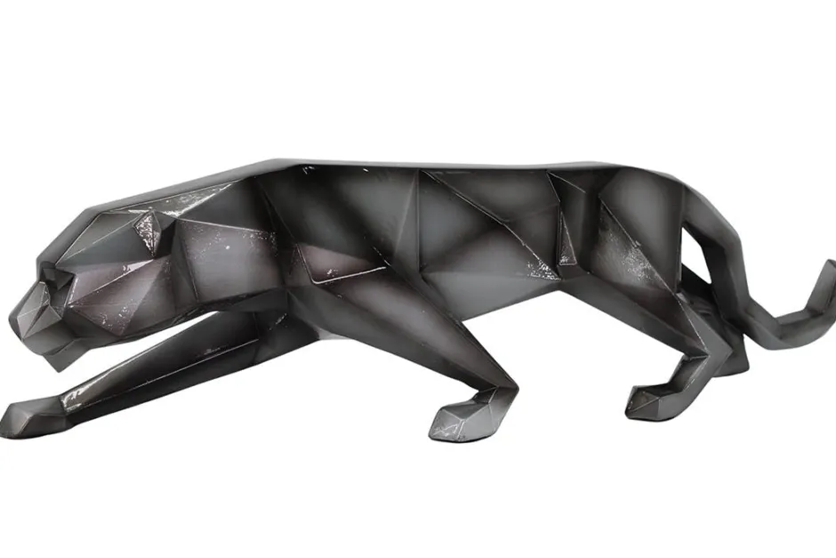 Objets Décoration·Figurines / Statues|Sculpture moderne panthère gris anthracite 48 cm