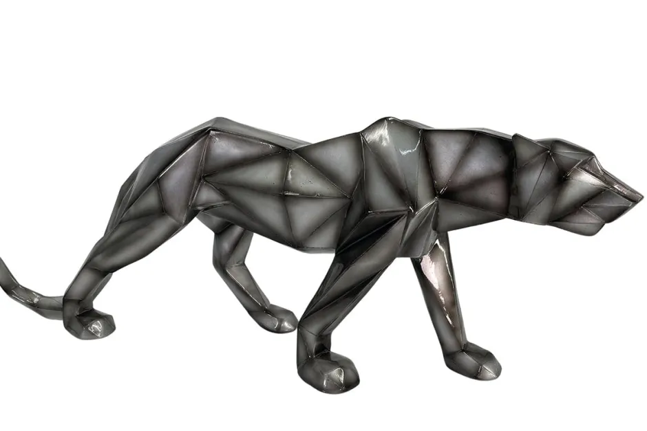 Objets Décoration·Figurines / Statues|Sculpture moderne panthère gris anthracite 68 cm