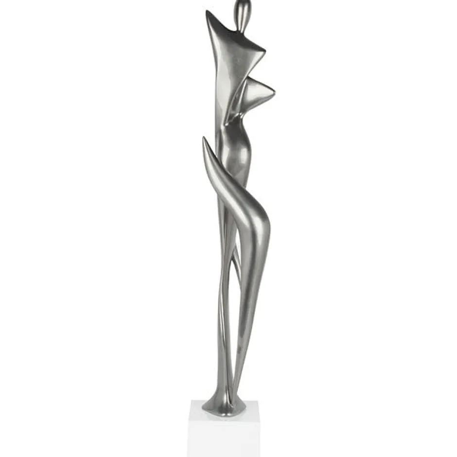 Objets Décoration·Figurines / Statues|Sculpture moderne silhouette de femme couleur argent 70 cm