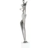 Objets Décoration·Figurines / Statues|Sculpture moderne silhouette de femme couleur argent 43 cm