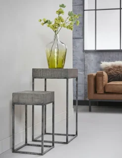 Lucknow Sellettes En Métal|Sellette bois de manguier gris 70 cm