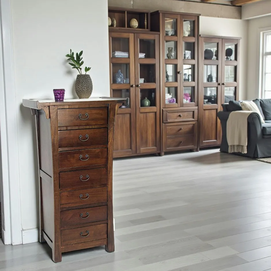 Maori Meubles De Rangement·Semainiers|Semainier meuble bois massif style colonial