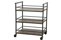 Loft / Loft Colors Meubles De Rangement·Petits Meubles De Rangement|Serviteur 3 étages à roulettes en Hévéa recyclé coloré et métal 70x54x76cm LOFT COLORS