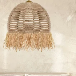 OLTEN Suspensions / Lustres|Suspension bohème durable avec corde et franges