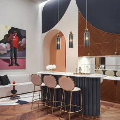 SOLANA Suspensions / Lustres|Suspension cuisine verre gris fumé forme cylindre