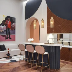 SOLANA Suspensions / Lustres|Suspension cuisine verre ambré forme cylindre