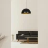 SILE Suspensions / Lustres|Suspension de table noire dôme intérieur doré Ø50 cm