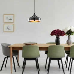 SILE Suspensions / Lustres|Suspension de table noire & cuivre, 3 abat-jour évasés