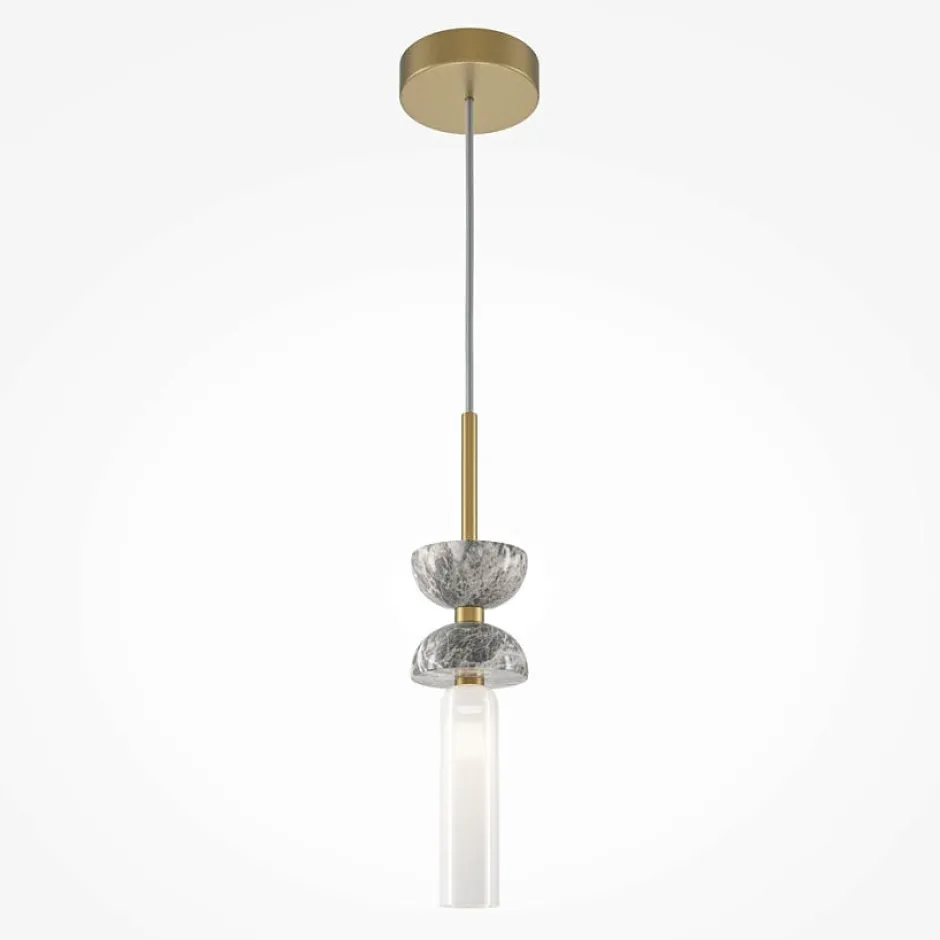 ENID Suspensions / Lustres|Suspension design blanche – sablier marbre & verre blanc