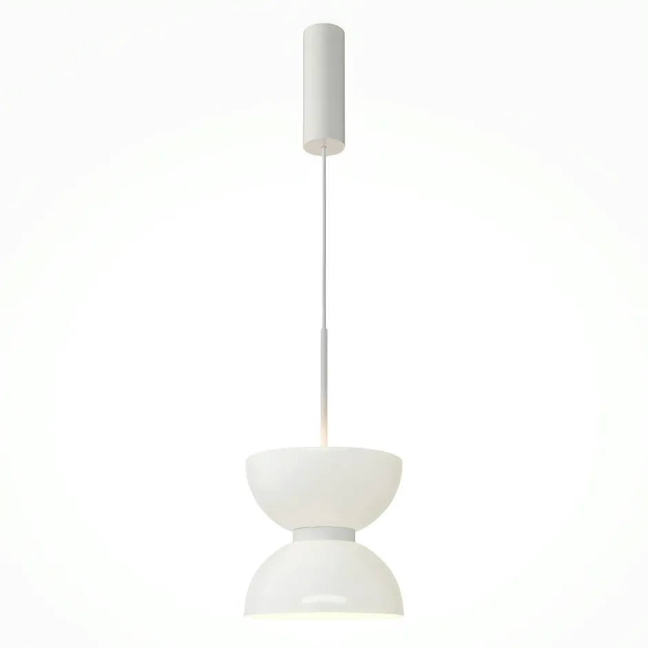 ENID Suspensions / Lustres|Suspension design blanche – sablier en verre blanc