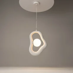 LULING Suspensions / Lustres|Suspension design blanche texturée – globe central 
