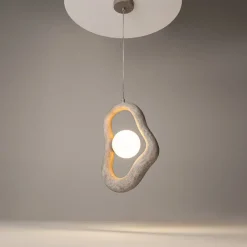 LULING Suspensions / Lustres|Suspension design blanche texturée – globe central 