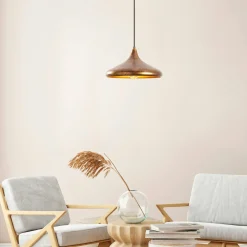 SILE Suspensions / Lustres|Suspension design cuivrée – forme soucoupe