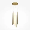 AURORA Suspensions / Lustres|Suspension design dorée LED - 5 tiges verticales