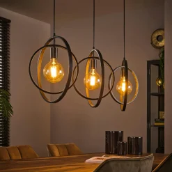 RALF Suspensions / Lustres|Suspension design en verre fumé 3 abat-jour coniques