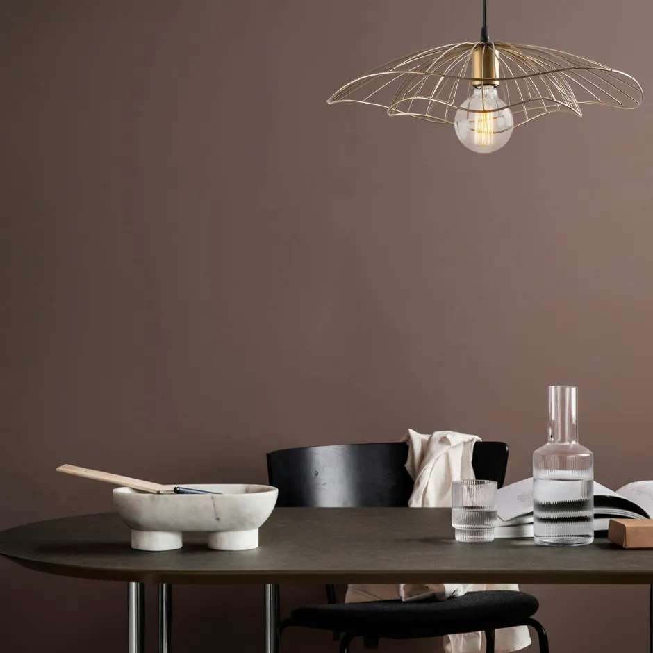 SINOP Suspensions / Lustres|Suspension design métal doré vintage forme fleur