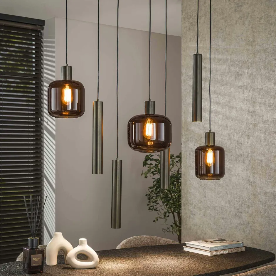 SINOP Suspensions / Lustres|Suspension design noire filaire fleur stylisée