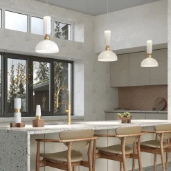 SOLANA Suspensions / Lustres|Suspension design verre ambré forme coupole