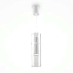 TAVA Suspensions / Lustres|Suspension design verre – cylindre blanc et transparent