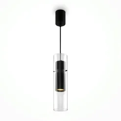 TAVA Suspensions / Lustres|Suspension design verre – cylindre blanc et transparent