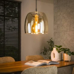 SIVAS Suspensions / Lustres|Suspension en verre doré forme globe Ø20 cm