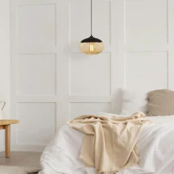 SIVAS Suspensions / Lustres|Suspension en verre doré forme globe Ø20 cm