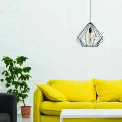 SINOP Suspensions / Lustres|Suspension filaire noire style diamant graphique